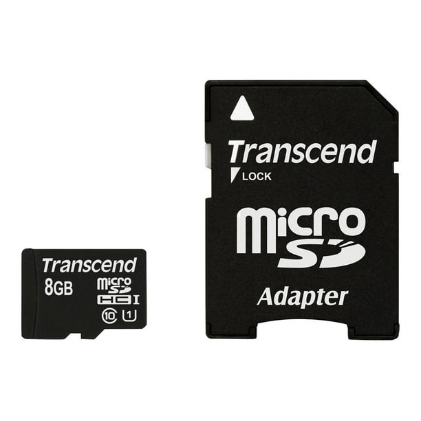 Transcend Premium - Carte Mémoire Flash (Adaptateur microSDHC vers SD Inclus) - 8 GB - UHS Classe 1 / Class10 - 300x - microSDHC UHS-I