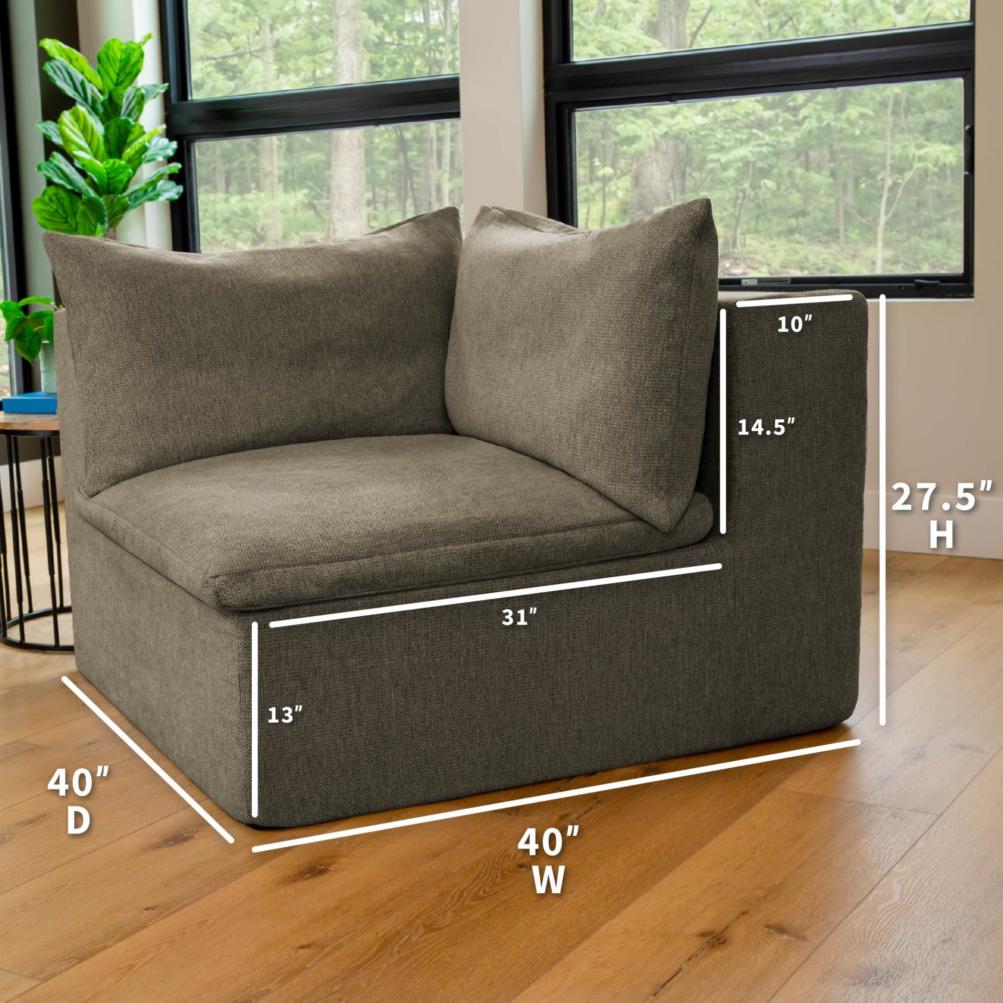 Big Joe Averra Sectional Corner Piece for Living Room, Misty Gray