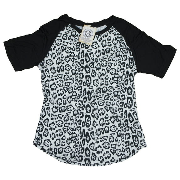 Tees2urdoor Pattern Short Sleeve Raglan Top Cheetah Body, Adult 5X