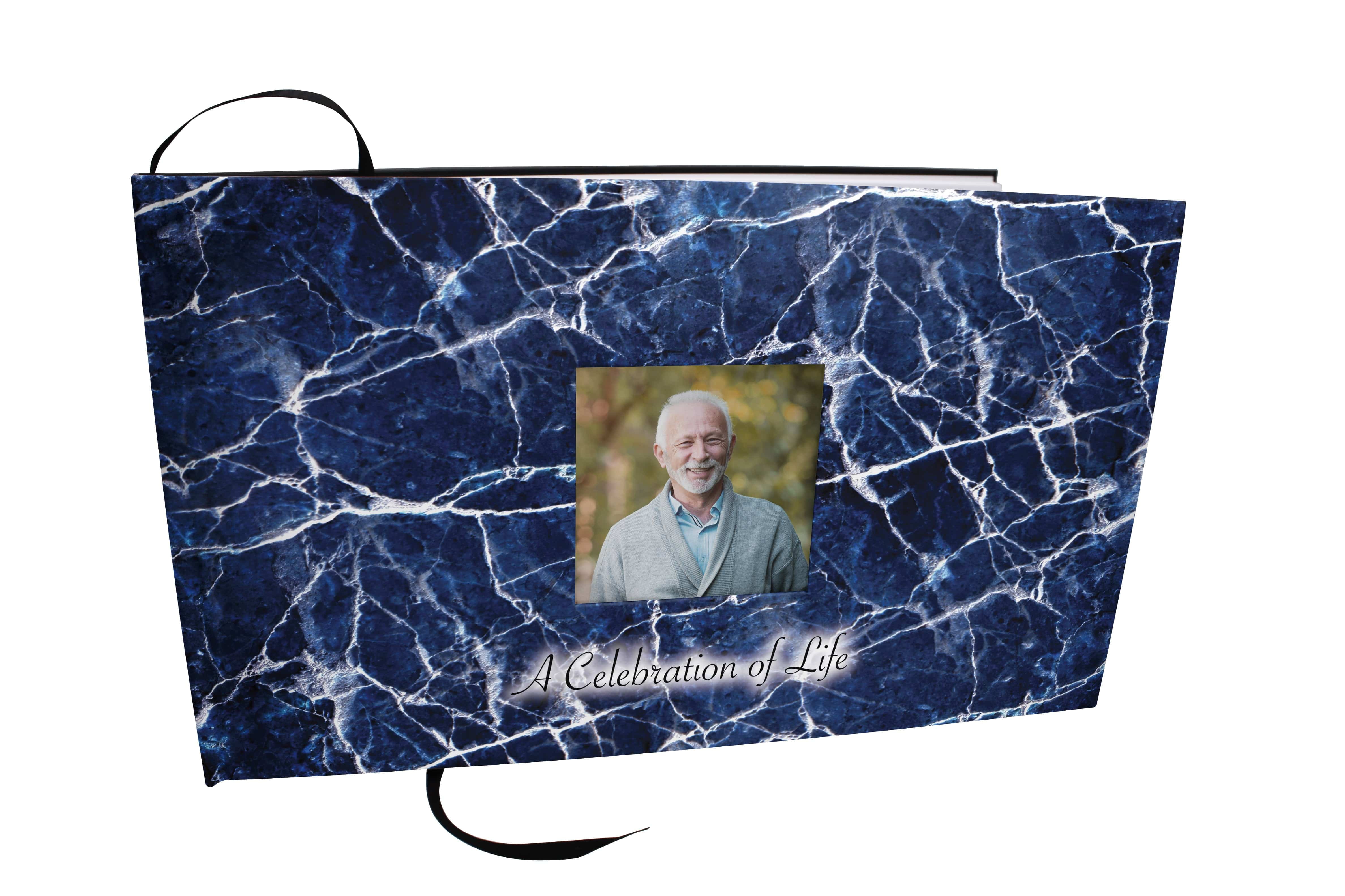 Blue Marble Matching Themed 'Celebration of Life' Guest Book for