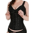 thumbnail image 5 of VASLANDA Women's Gothic Jacquard Shoulder Straps Tank Overbust Corset Bustiers, 5 of 6