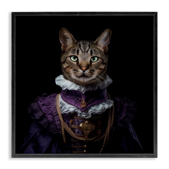 Stupell Industries Lady Of Paws & Prestige Black Framed Giclee Art design by Kelley Parker, 12 x 12