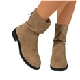 thumbnail image 6 of Wowcloth Women's Fashion Casual Ankle Boots - Comfort Plus Size Winter Shoes with Round Toe, Back Zipper and Low Block Heel for Daily Wear, 6 of 9