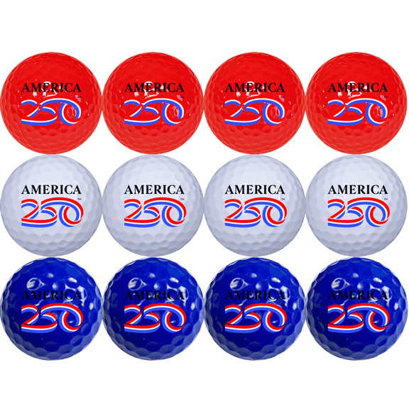 America 250 Red, White and Blue Golf Balls, 12 Pack by GBM GOLF