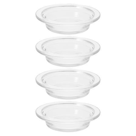 FRCOLOR 4PCS Oil Warmer Glass Tray Candle Plate Wax Melter Dishes for Aromatherapy Home Decor