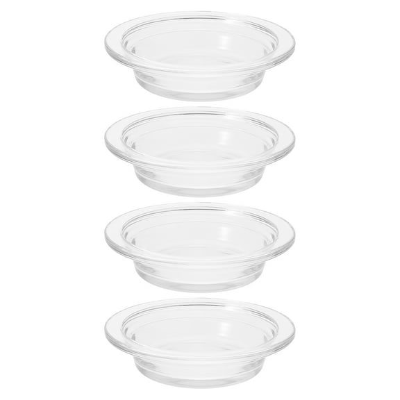 FRCOLOR 4PCS Oil Warmer Glass Tray Candle Plate Wax Melter Dishes for Aromatherapy Home Decor