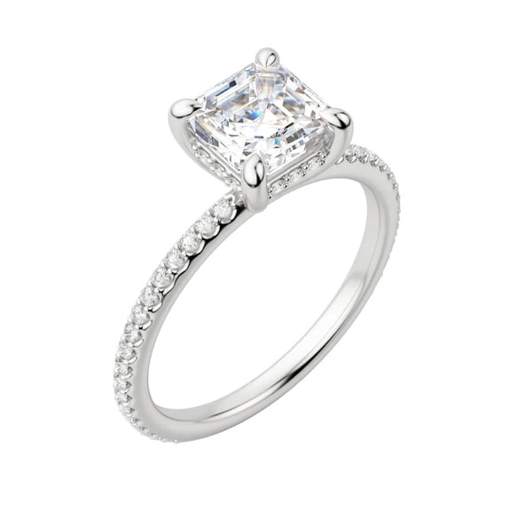 1 Carat Diamond engagement ring F VS2 lab created lab grown in 14K White Gold