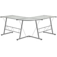 thumbnail image 4 of Scranton & Co Tempered Glass Silver Computer Desk L-Shaped Contemporary 59" Unassembled, 4 of 4