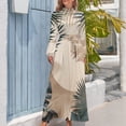 thumbnail image 4 of Tropical Leaf Print Art Women's Long Dress Long Sleeves Dress Vintage Dresses Party Maxi Dress High Waist Dress, 4 of 4