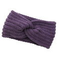 thumbnail image 1 of Qarigey Diadema de ganchillo, banda para el sudor transpirable deportiva, orejeras suaves elásticas, accesorios para el cabello, diadema Accesorio para el cabello Púrpura niebla, 1 of 6