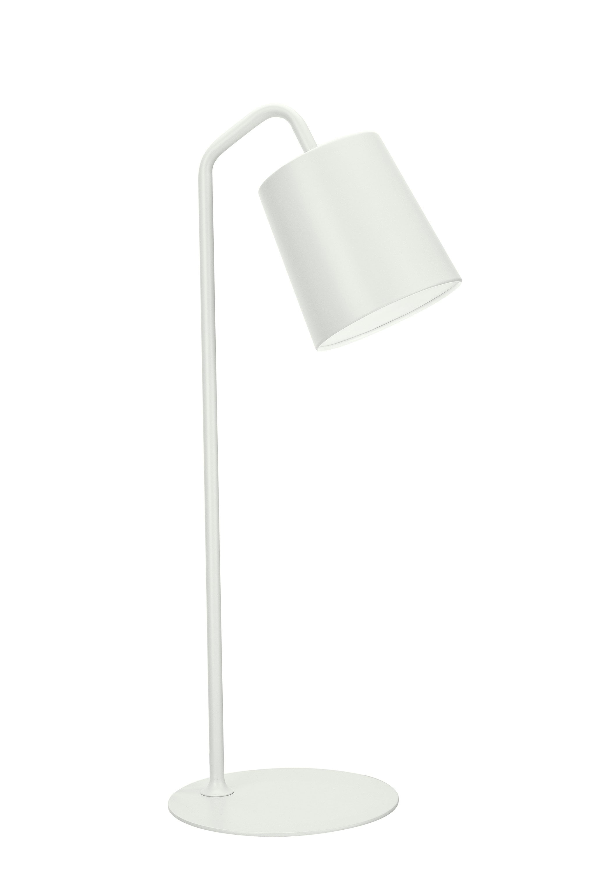 Milky White Metal Desk Lamp with Adjustable Shade