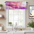 thumbnail image 2 of Marble Pink Purple Valance Curtain Gradient Liquid Gold Foil Wavy Window Valances Rod Pocket Short Curtains Window Treatments for Kitchen Bedroom Bathroom Laundry 56" x 16", 2 of 9