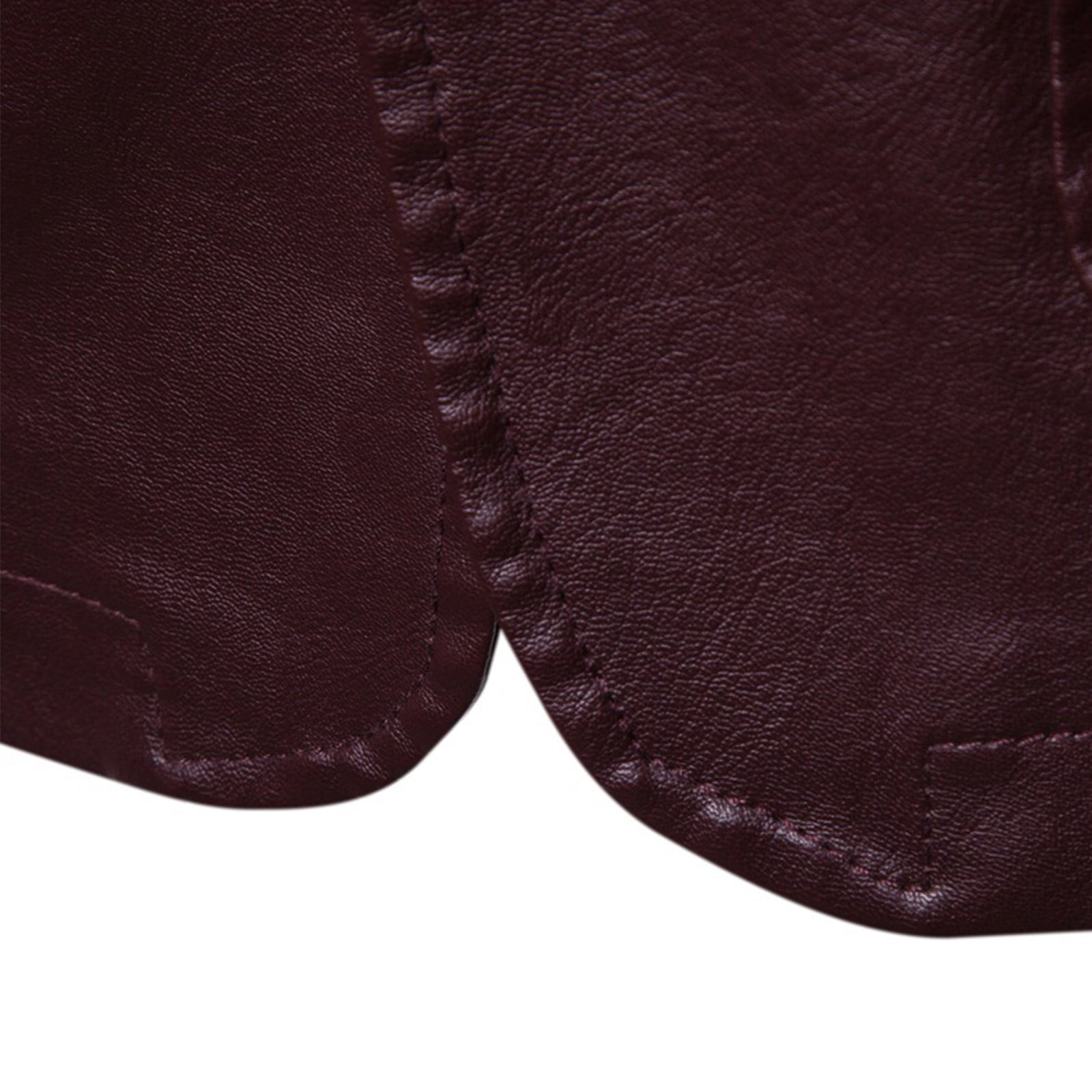 zfwon Mens Faux Leather Coats Oversized Single Breasted Jackets Fashion Lapel Collar Overcoats Casual Two Button Coats Solid Color Long Sleeve Outwear with Pockets Fall Winter