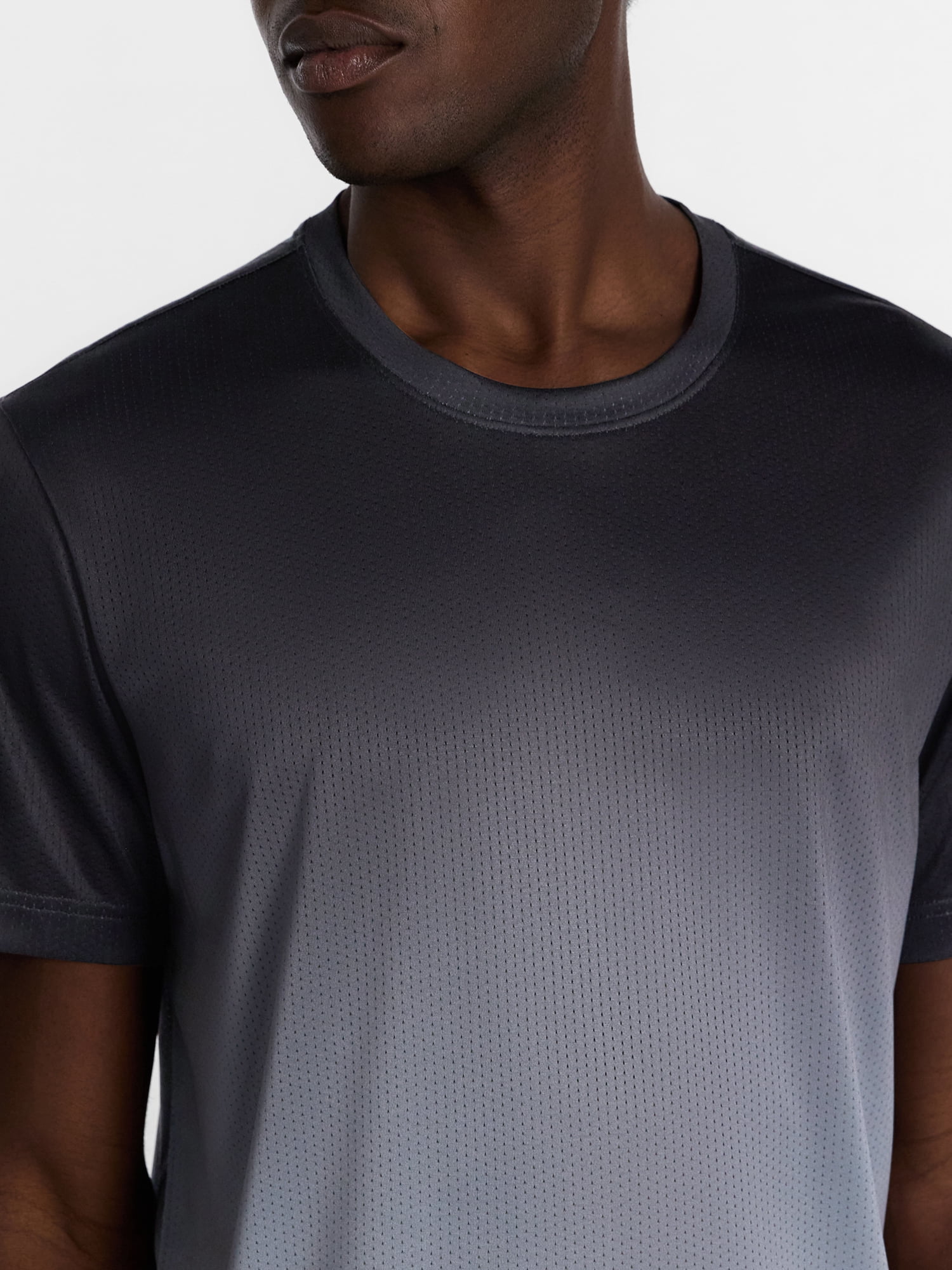 Athletic Works Men's and Big Men's Active Ombre Perforated Mesh Performance Tee Shirt, Sizes XS-5XL