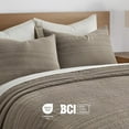 thumbnail image 6 of EVERGRACE 100% Cotton Modern Lines Quilt Set King Size, Pre-Washed Soft Striped Coverlet Bedspread, 3 Piece Lightweight Bedding Set for All Season, with 2 Pillow Shams, Stone Taupe, 6 of 8