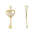 thumbnail image 2 of 14K Yellow and Pink Gold Key Heart Charm Pendant Necklace with Chain for Women, 2 of 5