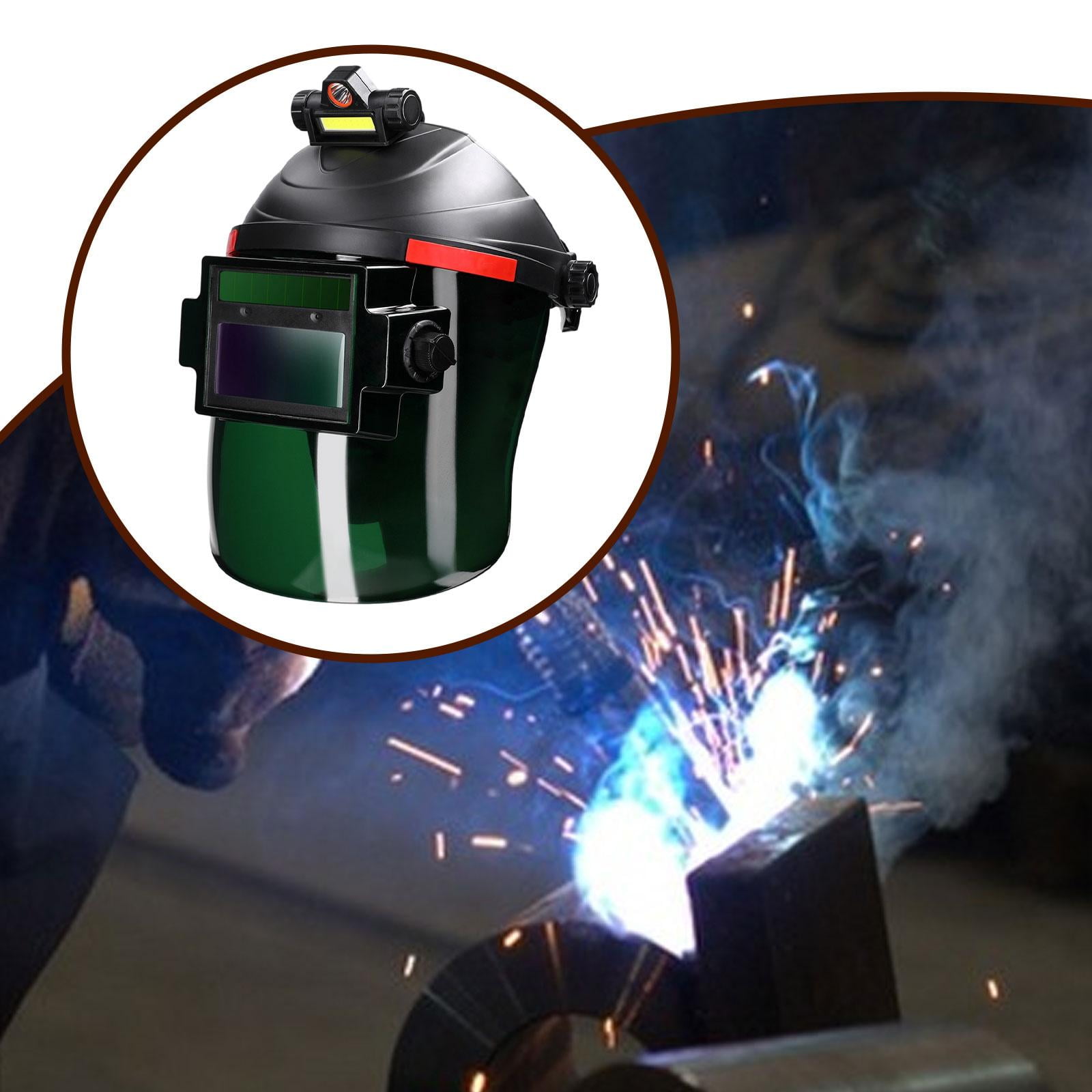 JISADER Auto Darkening Welding Hood Comfortable 180 degree Flip up Anti Splash Face Shield