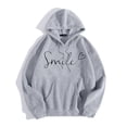 thumbnail image 3 of Xudanell Plus Size Womens Hoodies Solid Printed Pullover Sweatshirt for Women Hoodie Neck Casual Long Sleeve Grey XXL, 3 of 6