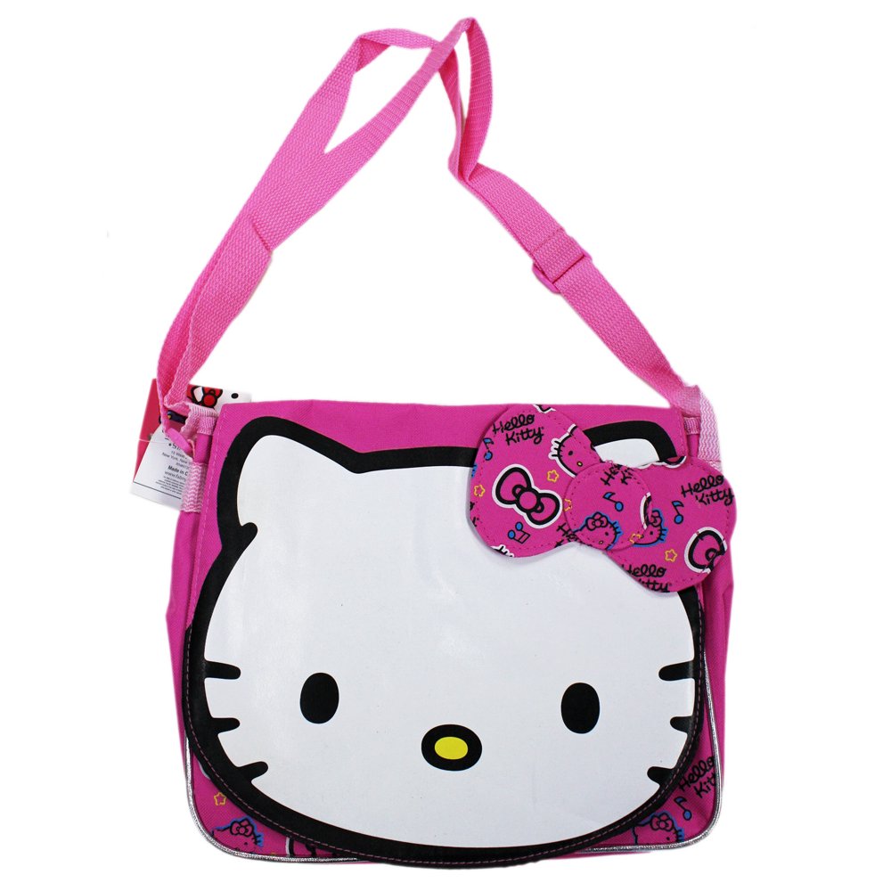 Sanrio Hello Kitty Fabric/Faux Leather Pink Colored Mini Messenger Tote Bag