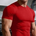 thumbnail image 6 of Jinhomg Men's Compression Shirts Short Sleeve Workout Gym T-Shirt Cool Running Tops Soft Comfy Base Layer Athletic Undershirts Sportswear Red,XL, 6 of 7