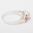 thumbnail image 5 of LBG British Made 10k White Gold Cultured Pearl & Pink Tourmaline Womens Cluster Ring - 33 size options - Size 5.25, 5 of 6