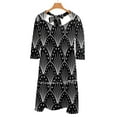 thumbnail image 2 of Linocut Robe à Motif Artistique des Années 20, Col Carré Noir et Blanc, Robe d'Été Douce, Robe Élégante à Imprimé Halter pour Femmes, 2 of 4