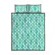 thumbnail image 5 of Juego de cama acolchado con estampado de caballitos de mar verdes, 5 of 5