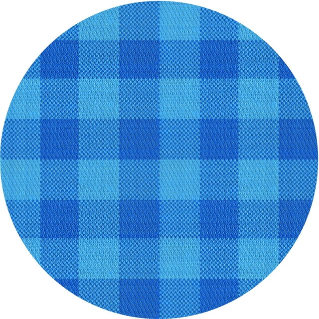 Ahgly Company Tapis d'Intérieur Ronds Transitionnels Bleus Lavables à la Machine, 3 Pieds Rond