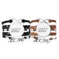 thumbnail image 1 of Quote I Major In Science Art Deco Fashion Bracelet Hand Strap Leather Rope Wristband Double Set, 1 of 3