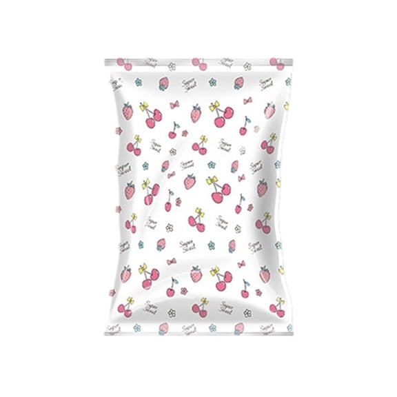 Jubipavy Cherry Print Vacuum Storage Bags, Thickened Plastic Compression Bags for Clothes, Quilts & Seasonal Storage, 3 Sizes Available