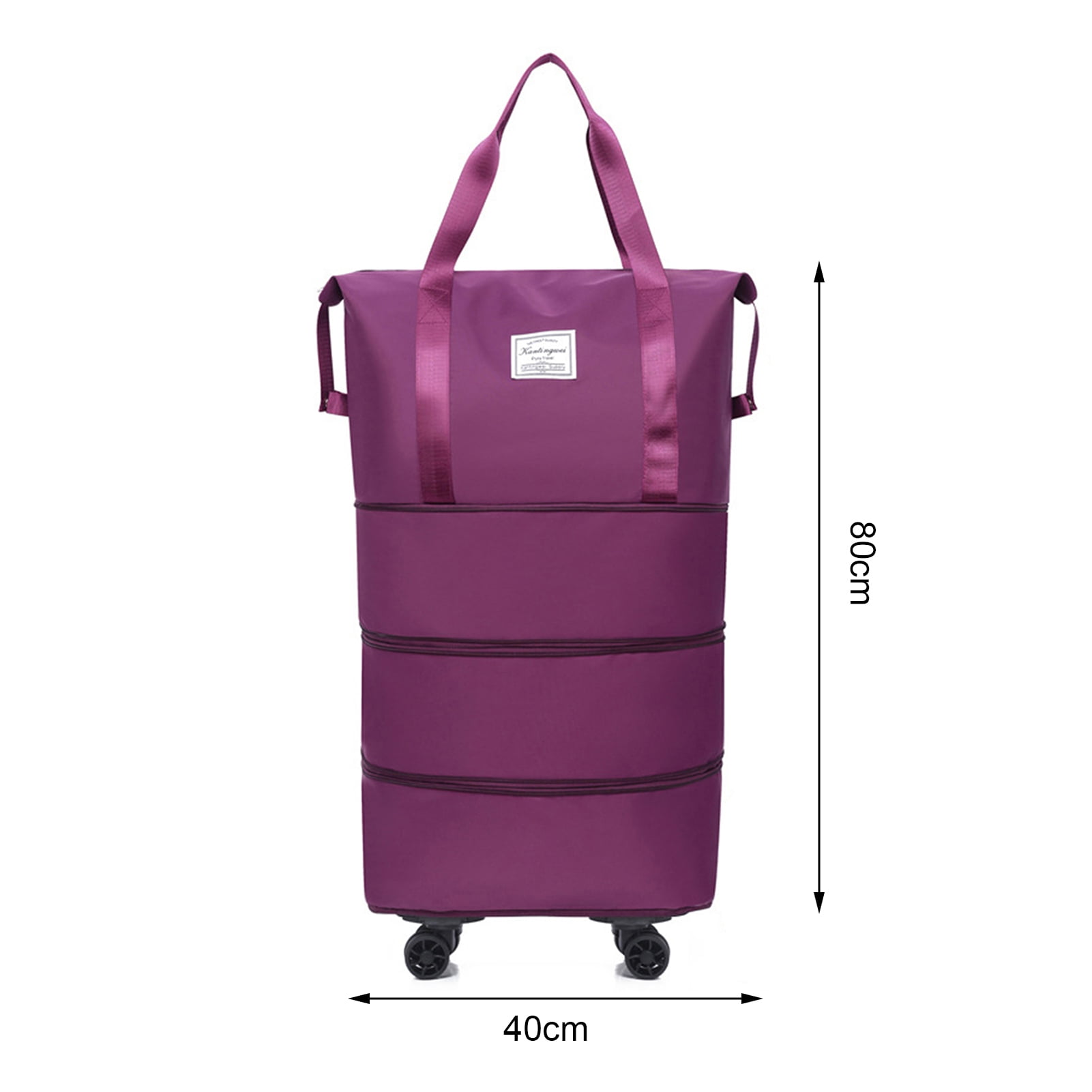 Callipe Luggage Bag with Multiple Compartments Large Capacity Waterproof Tear-Resistant Expandable Duffel with Removable Wheels