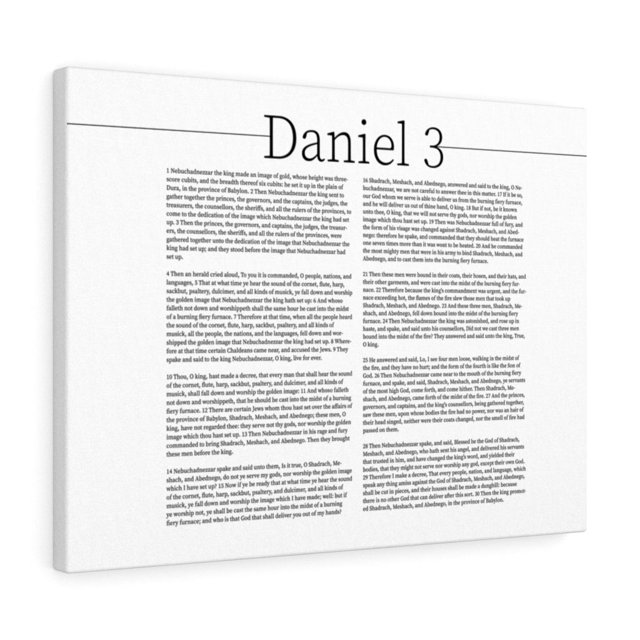 Scripture Walls Daniel 3 Chapter Bible Canvas Christian Wall Art Ready to Hang Unframed