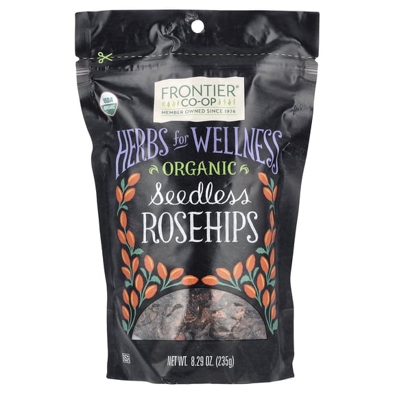 Frontier Co-op Cut & Sifted Certified Organic Whole Seedless Rosehips, 8.29 oz