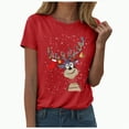 thumbnail image 5 of Towmus Christmas Shirts for Women Crew Neck Graphic Tee Tops Xmas Holiday T-Shirt, 5 of 7