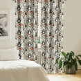 thumbnail image 2 of Ambesonne Cartoon Curtains, Repeating Forest Animals, Pair of 28"x95", Grey Yellow and Multicolor, 2 of 5
