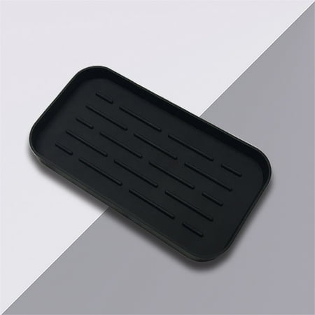 

GZJCKJY Drain Rack Bar Silicone Outflow Pad Drying Mat Dish Kitchen Thick Counter Deep Grooves Dry