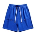 thumbnail image 2 of pstuiky Pantalones cortos para hombre, Pantalones cortos casuales cómodos de moda para hombre, de color liso, con cintura elástica regular, para playa Pantalones cortos para correr para hombre, 2 of 8