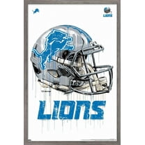 NFL Detroit Lions - Drip Helmet 20 Wall Poster, 14.725" x 22.375", Framed