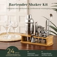 thumbnail image 3 of Set de coctelera HomeCurated de 24 piezas, kit de bar color plata, 3 of 8