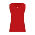 thumbnail image 6 of aidice Plus Size Womens Tank Tops 1-5XL Sleeveless Crewneck Button Basic Cotton Tanks Summer Casual, 6 of 6