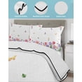 thumbnail image 4 of Quilts Twin Size Bedding Set, Spring Tulips Lightweight Quilted Comforter, Colorful Floral Spring Farmhouse Soft Reversible Bedspread Coverlet with Pillow Covers for All Season, 68" x 86", 4 of 7