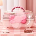 thumbnail image 4 of WRKEKC Clearance 3-Tier Hair Accessory Organizer with Transparent Lid, Multi-Compartment Storage Box for Hair Clips/Ties/Headbands, Portable Beaded Handle, 4 of 7