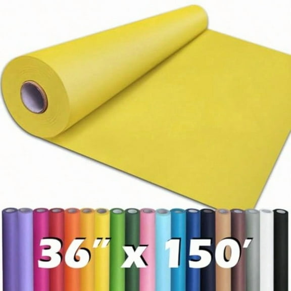PerkHomy Lemon Yellow Kraft Paper Roll 36 x 1800 150' for Gift Wrapping Bouquet Flower Art Painting Craft Writing Packaging Shipping 80GSM 55LB (Lemon Yellow 36 x 150')