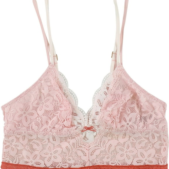 American Eagle Womens Layered Lace Demis Bra, Pink, X-Small