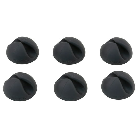 Bluelounge Cabledrops Cord Management, Black, Pack of 6