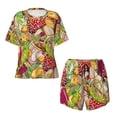 thumbnail image 4 of Lsque Bright Mushrooms Women's Short-Sleeved Pajama Set - 2 Piece Soft and Lightweight Sleepwear Set-3X-Large, 4 of 9