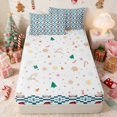 thumbnail image 4 of Manfei Santa Zipper Twin Comforter Sets with Fitted Sheet and 2 Pillowcases Holiday Zipper Bedding Set, Purple Gold, Xmas Reversible, 4 of 7