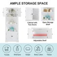 thumbnail image 6 of Tall Bathroom Storage Cabinet, Corner Cabinet with Doors and Adjustable Shelf, MDF Board, White, 6 of 8