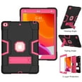 thumbnail image 6 of Dteck Case for iPad 9th Gen/8th Gen/7th Gen, iPad 10.2 Shockproof Kids Case 2021/2020/2019, Heavy Duty Hybrid Rugged 3 Layer Full Body Protection Case with Built-in Kickstand,Black/Rose, 6 of 6