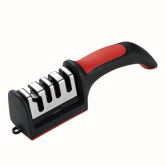 Multi-Stage 4-in-1 Knife Sharpener for Kitchen, Tungsten Steel & Ceramic Blade Restorer with Non-Slip Base